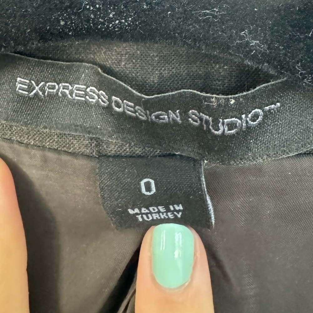 Express Editor Chocolate Brown 1 Button Blazer Su… - image 3